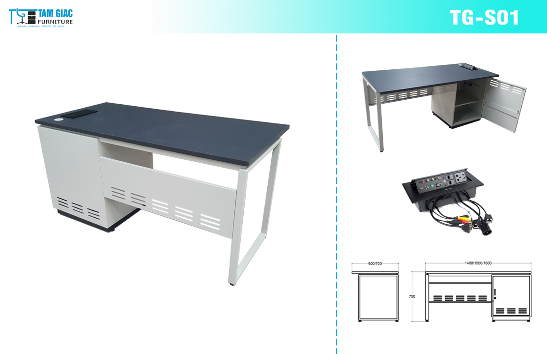 Bàn giáo viên kèm tủ thiết bị : TG-S01